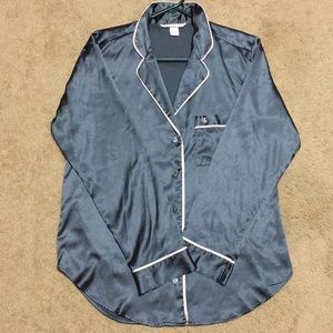 VS Dark Gray with Pink Trim Pajama Top